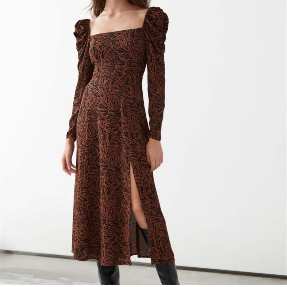 & other stories zebra print dress